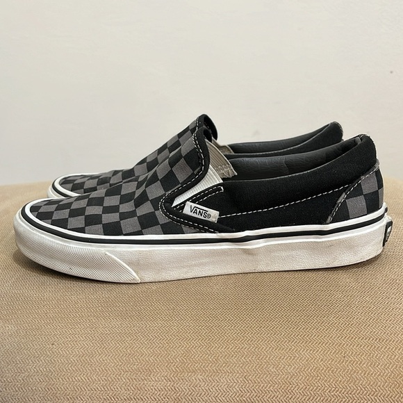 Vans Black and Gray Checkered Slip-On Sneakers - Picture 9 of 16